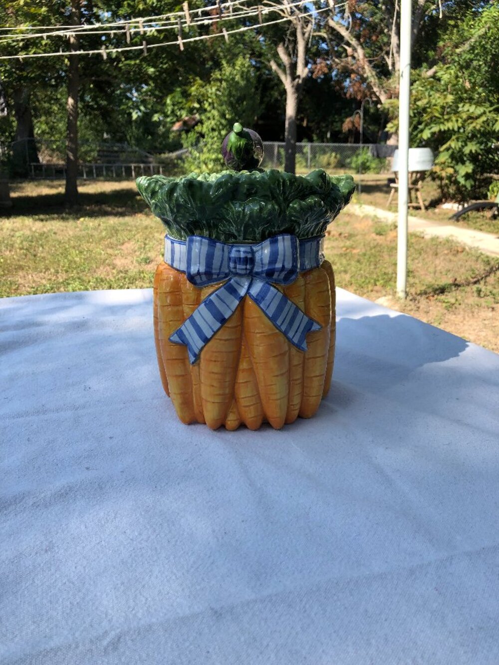 Fitz & Floyd Blue Ribbon Carrot Canister/Jar